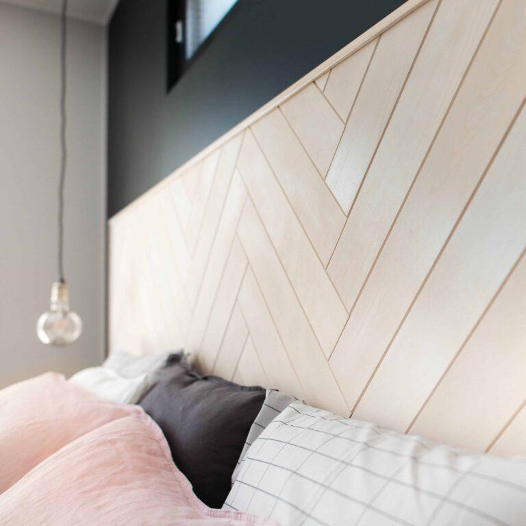Beautiful wooden bed headboard made of wood - How to make it yourself