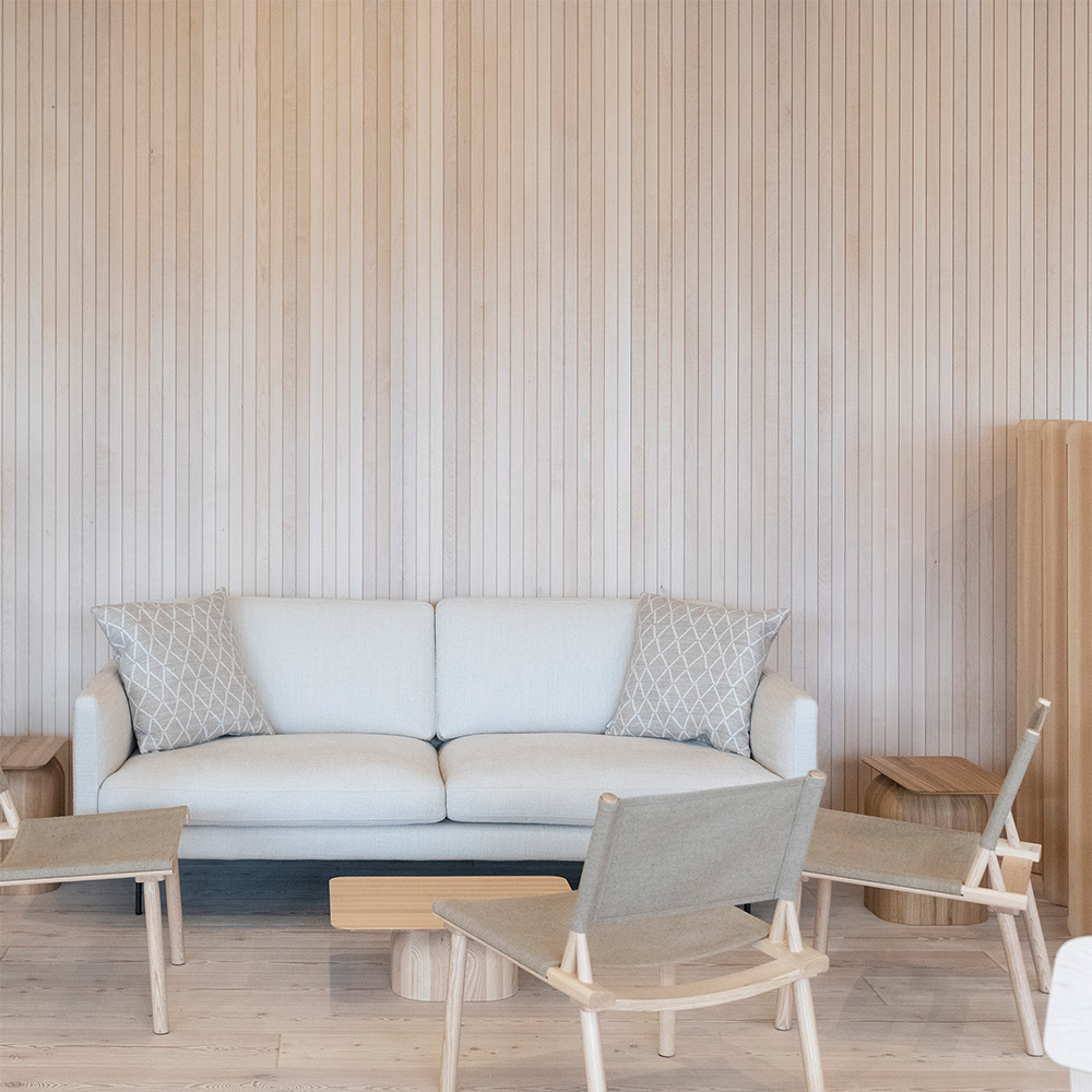 A Koo2 decorative panel in the shade "Translucent White" at the "Forest Pavilion" at the Finnish Embassy in Tokyo.