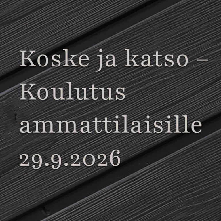 Koske ja katso koulutus ammattilaisille